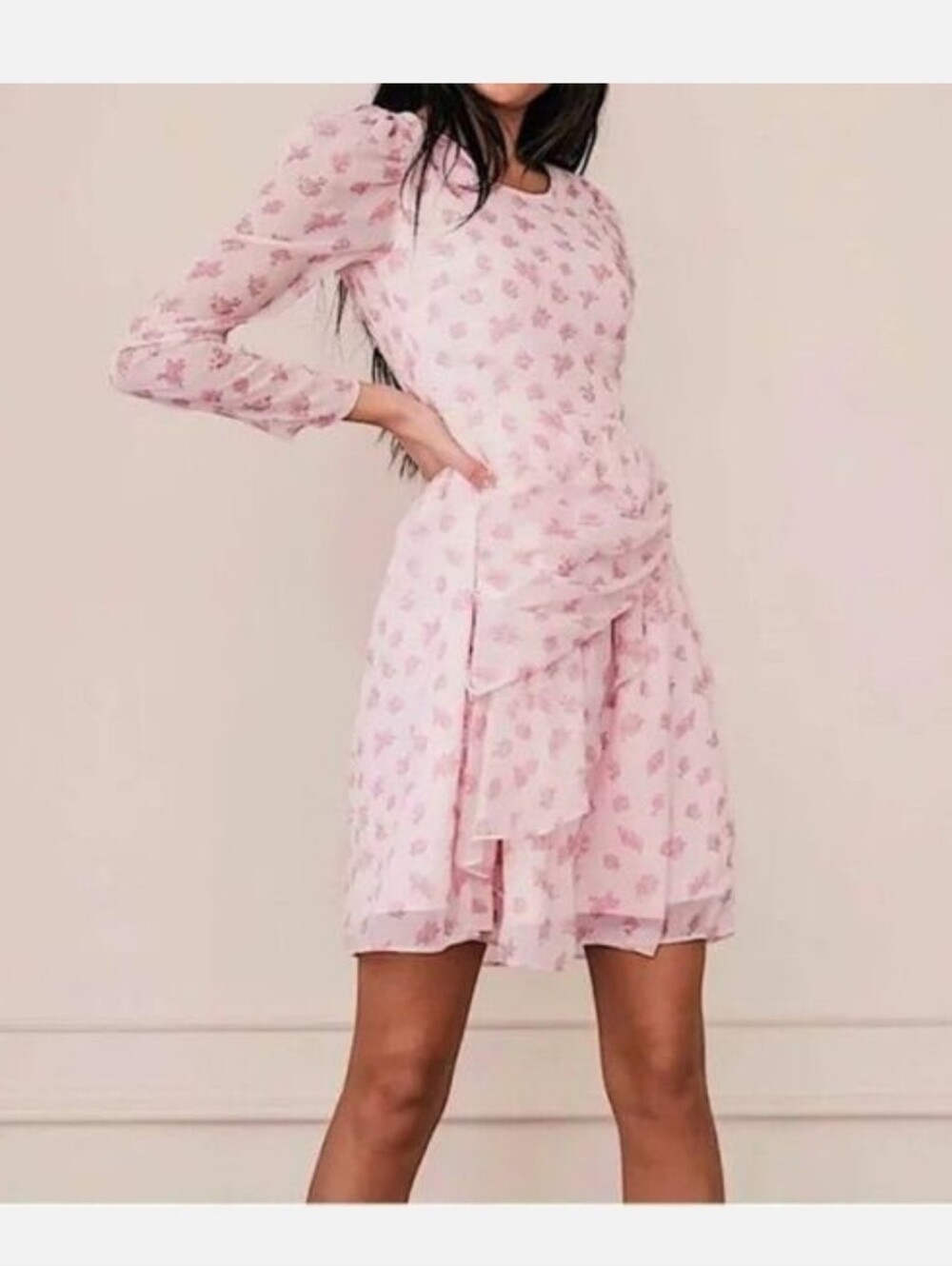 Jessa Kae Aurora Floral dress Pink Rose Small